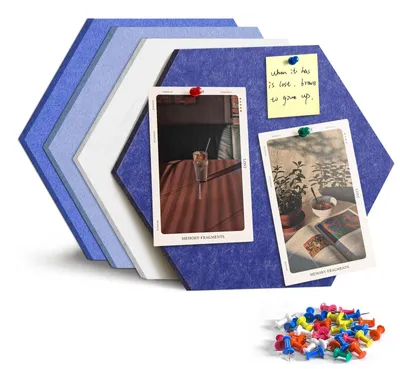 Productafbeelding van Set van 4 zelfklevende viltplanken, kurklaag, memobord, wanddecoratie, geschikt voor kantoor en keuken