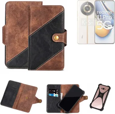 Produktbild von K-S-Trade Handyhülle Schutzhülle Bookstyle Case kompatibel mit Realme 11 5G Klapphülle Cover Hülle Schutztasche 1x