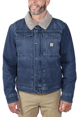 Zdjęcie produktu dla Carhartt Relaxed Fit Denim Sherpa-Lined Jacket 106323, kolor:buk, rozmiar:L