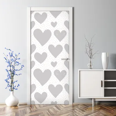 Produktbild von Dekorative Aufkleber selbstklebend Klebefolie Wandaufkleber Türposter Herzen und Punkte 77 x 200 cm