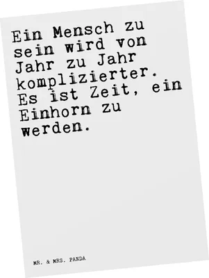 Produktbild von Mr. & Mrs. Panda Postkarte Ein Mensch zu sein... - Weiß - Geschenk, Realität, lustig, Grußkarte, Postkarten, bildkarte, Unicorn, Phantasie, Menschen, Ansichtskarte, Liebe