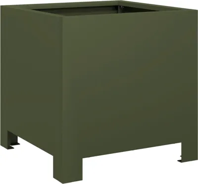 Image de vidaXL Bac à plantes vert olive 30x30x30 Acier