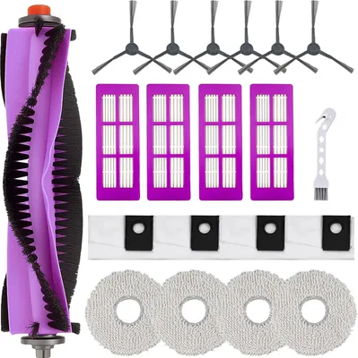 Produktbild von J15 Pro Ultra Ersatzteil für Eureka J15 Pro Ultra Roboter Staubsauger Zubehör Set, 1 Hauptbürsten, 4 Filters, 4 Wischtücher Pads, 4 Staubbeutel, 6 Seitenbürsten, 1 Reinigungsbürste, 20 Stücke