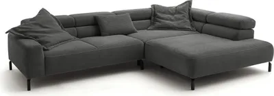 Produktbild von KAWOLA Sofa DELIA Ecksofa Cord grau Recamiere rechts