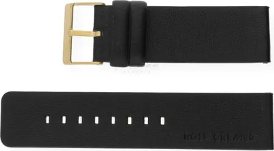 Produktbild von Rolf Cremer Uhrenarmband für Combi LB104 schwarz Schließe Edelstahl goldfarben 24 mm
