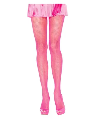Produktbild von Neon Pinke Netzstrumpfhose als Kostümzubehör