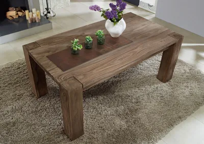 Produktbild von MASSIVMOEBEL24 Esstisch Sheesham 200x100x76  grau geölt NATURE GREY #606