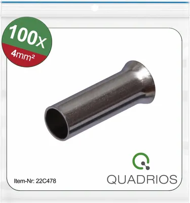 Produktbild von QUADRIOS Aderendhülse, 22C478, 4 mm², Unisoliert, 100 St.