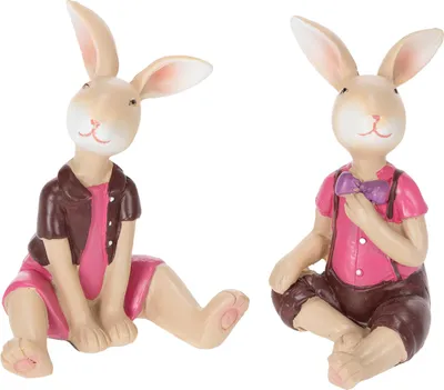 Produktbild von Osterhasen Figuren Tischdeko für Frühling und Osterfest, 4 Stück