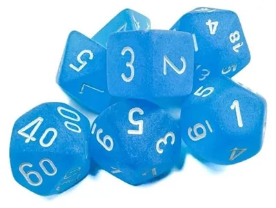 Produktbild von Rpg Dice Sets Caribbean Blue/white Frosted Polyhedral 7-die Set – Würfel – Chessex