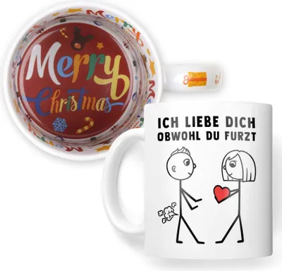 Produktbild von 22Feels Weihnachtsgeschenk Männer Geschenk Ehemann Freund Tasse Ich Liebe Dich Obwohl Kaffetasse Erster für Ihn Haferl Weihnachten