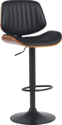 Produktbild von CLP Barhocker Clawson Kunstlederbezug Bugholz höhenverstellbar und drehbar walnuss/schwarz Gestell Farbe schwarz