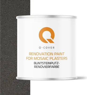 Produktbild von Q-COVER BUNTSTEINPUTZ-RENOVIERFARBE Grüngrau RAL 7009 2,5L – UV- & Witterungsschutz, wasserabweisend, für Innen & Außen
