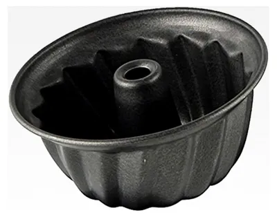 Produktbild von Gugelhupfform Ø 10 cm - MINI, kleine Backform aus Stahlblech mit Antihaftbeschichtung (Farbe: Schwarz), Menge: 1 Stück