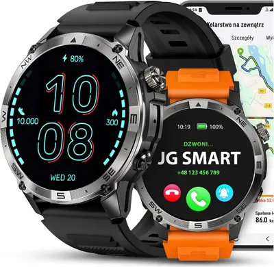 Zdjęcie produktu dla Smartwatch Wodoodporny GPS Amoled Rozmowy Polskie Menu Krokomierz + 3 Paski