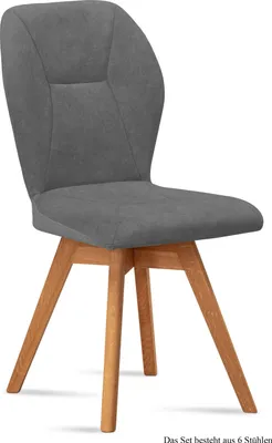 Produktbild von Esszimmerstuhl drehbar (6er-Set) Draga 51x92x60 Eiche geölt/Grau