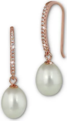 Produktbild von SilberDream Ohrhänger weiß Ohrringe Perle rosegold 925 Echt Silber D2SDO1719WE