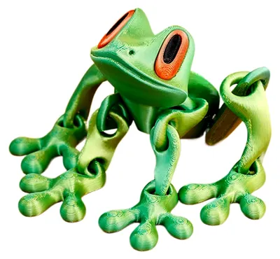 Produktbild von 3D-gedruckter Froschmagnet mit beweglichen Gelenken
