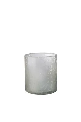 Produktbild von Teelichthalter aus Crush Glas grau mit Farbverlauf
