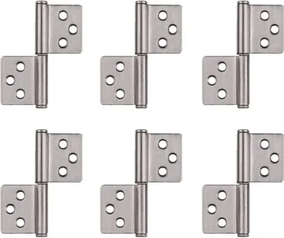 Produktbild von Scharniere Edelstahl, 6 Stück 3 Zoll Klapp Hinten Scharniere Edelstahl Wohnmöbel Hardware Schrank Scharniere, Möbelband Stilband Scharnier Scharniere Edelstahl Edelstahlscharnier (Silber)