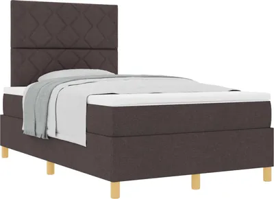 Obrázok produktu pre Posteľ s pružinovým rámom Tmavohnedá 120 x 200 cm látka