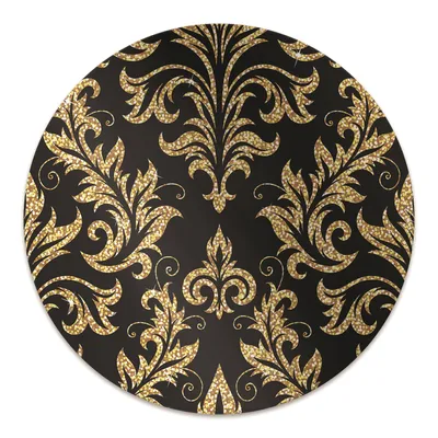Produktbild von Rundmatte - Stuhlunterlage Bürostuhlunterlage - Rund Ø 100 cm - Bodenmatte - Fußmatte - Goldenes Muster