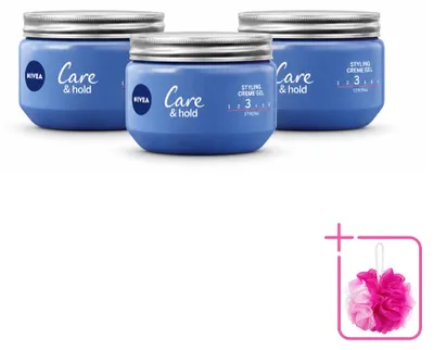 Productafbeelding van 3 x NIVEA Care & Hold Styling Crème Gel - 150 ml - Voordeelverpakking - 3 stuks