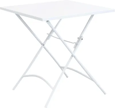 Immagine prodotto di Milani Home - tavolo da giardino quadrato pieghevole, Romanus, 70 x 70 cm, in acciaio, bianco