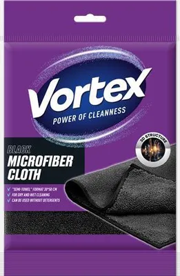 Obrázok produktu pre Čistiaca utierka, čierna, mikrovlákno, 30 x 50 cm, 1 kus, VORTEX CLOTH130BKVORTEX