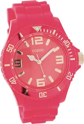 Produktbild von Oozoo Damen Armbanduhr rot pink Analog matt Timepieces Silikonarmband D2UOC5055A