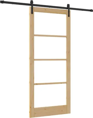 Obrázek produktu pro vidaXL Posuvné dveře ORKDAL přírodní 93 x 211 cm z masivního borového dřeva a skla