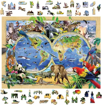 Obrázek produktu pro HOLZSTADT puzzle - Mapa zvířecí říše