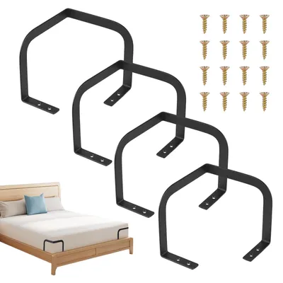 Produktbild von Matratzenhalter gegen Verrutschen, 14 cm lange Matratzenhalterungen für Bettkanten, Matratzenstopper, rutschfeste Matratzenverbinder, Matratzenstabilisatoren, schwarz