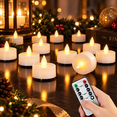Immagine prodotto di Set di 12 candele LED con telecomando, timer e dimmer