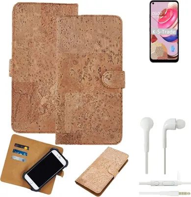 Produktbild von K-S-Trade Hülle kompatibel mit LG Electronics K51S + in ear Kopfhörer Kork Handyhülle Cover  Schutzhülle TPU Case Bumper in Hellbraun, (1x)