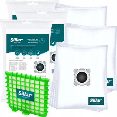 Produktbild von Sillar 12x Staubsaugerbeutel – Ersatz für Rowenta Wonderbag Endura WB484720 / WB305120 + HEPA Filter