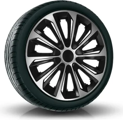 Produktbild von NRM Radkappen STRONG DUOCOLOR, Silber/Schwarz 14" Zoll. (4 x Universal Radzierblenden/Radkappen)