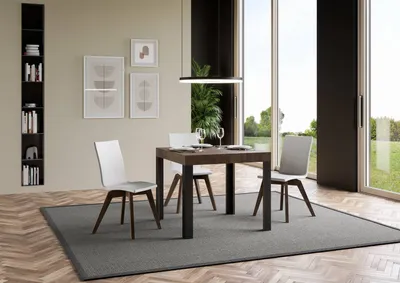 Immagine prodotto di ITAMOBY - Tavolo allungabile 90/246x90 cm Linea noce gambe antracite