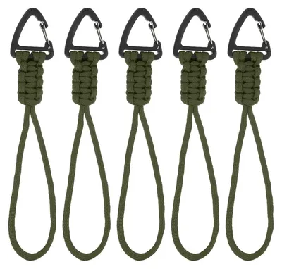 Produktbild von Paracord-Schlüsselanhänger, 10 Stück, dunkelgrün, für Outdoor- und Campingaktivitäten