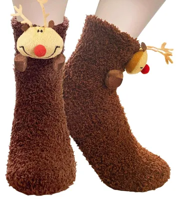 Productafbeelding van BINXWA Kerstcadeaus voor vrouwen: grappige sokken, pluizige sokken, cadeau