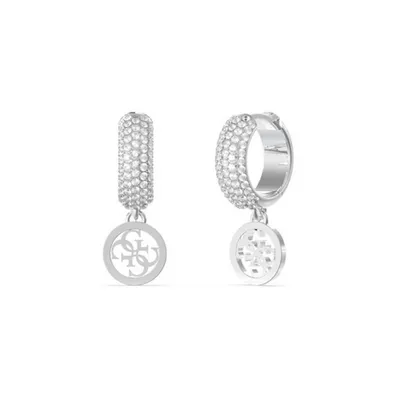 Produktbild von Guess JUBE03301JWRHT Damen-Ohrringe Creolen 4G Logo Pave Huggies