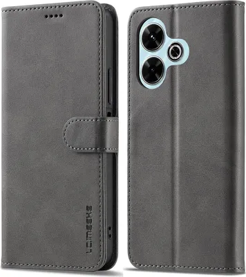Immagine prodotto di Custodia per Xiaomi Redmi 13 4G Custodia flip in pelle con chiusura magnetica e supporto, custodia protettiva Grigio