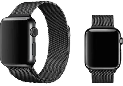 Productafbeelding van Zwarte polsband geschikt voor Apple Watch Series 1/2/3/4/5/6/7/se – Milanese polsband – Metaal – 38/40 mm – CHPN