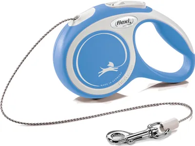 Image de Laisse rétractable pour chien FLEXI NEW COMFORT, 3m de fil, taille XS jusqu'à 8kg, bleu