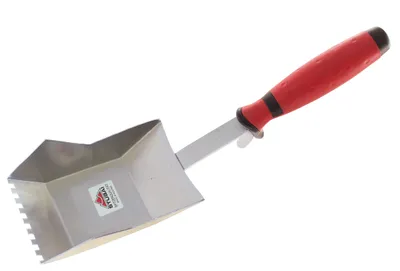 Produktbild von STUBAI Gasbetonkleberkelle verzinkt Serie 2K 100 mm, Eine Porenbeton-Klebekelle oder ein Porenbeton-Kleberverteiler ist ein Spezialwerkzeug,