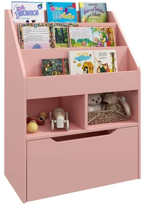 Immagine prodotto di Libreria per Bambini con Ripiani Mensole e Cassetto 60x29,9x90 cm in MDF Rosa