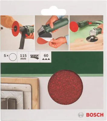 Produktbild von Bosch Schleifblätter 5 Stück, Ø 115 mm, Körnung 60 Winkelschleifer Bohrmaschine