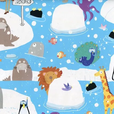 Produktbild von Zoo - Geschenkpapier – 5 Meter x 70 cm – 3 Rollen