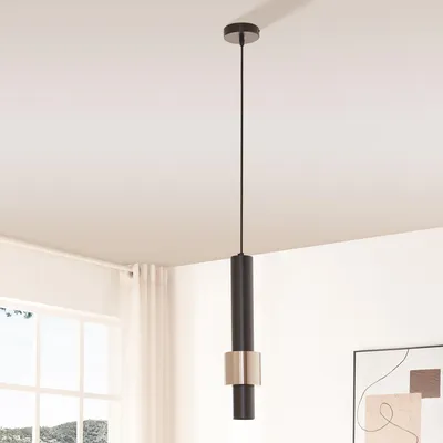 Produktbild von Hängeleuchte 'Lulled' 1-flammig Pendelleuchte 200 x Ø10 cm Metall höhenverstellbar 1 x GU10 Schwarz/Silber