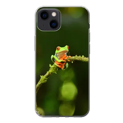 Produktbild von MuchoWow® Handyhülle Schutzhülle Hülle für iPhone 13 Frosch - Äste - Grün Silikon Softcase Handy Hülle - Karteninhaber